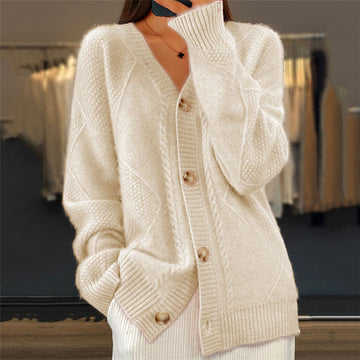 Jocelin - Locker gestrickte Jacke mit Brokatmuster für Damen