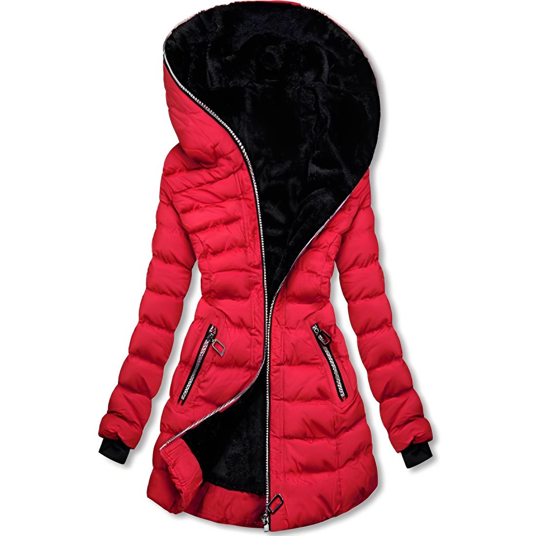 Helena - Warme Plüschjacke mit Kapuze für Damen