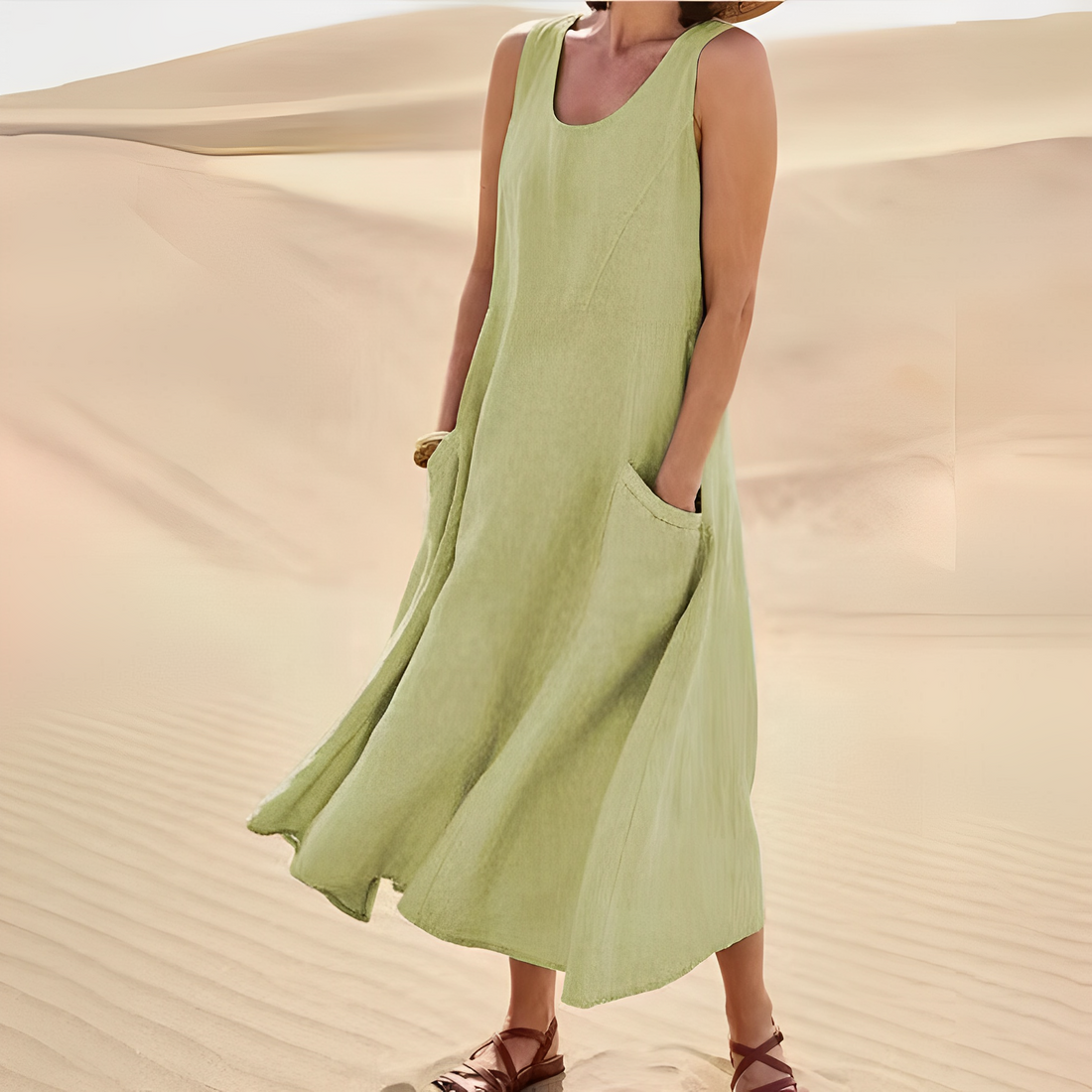 Melyssa - Sanftes, ärmelloses langes Damenkleid