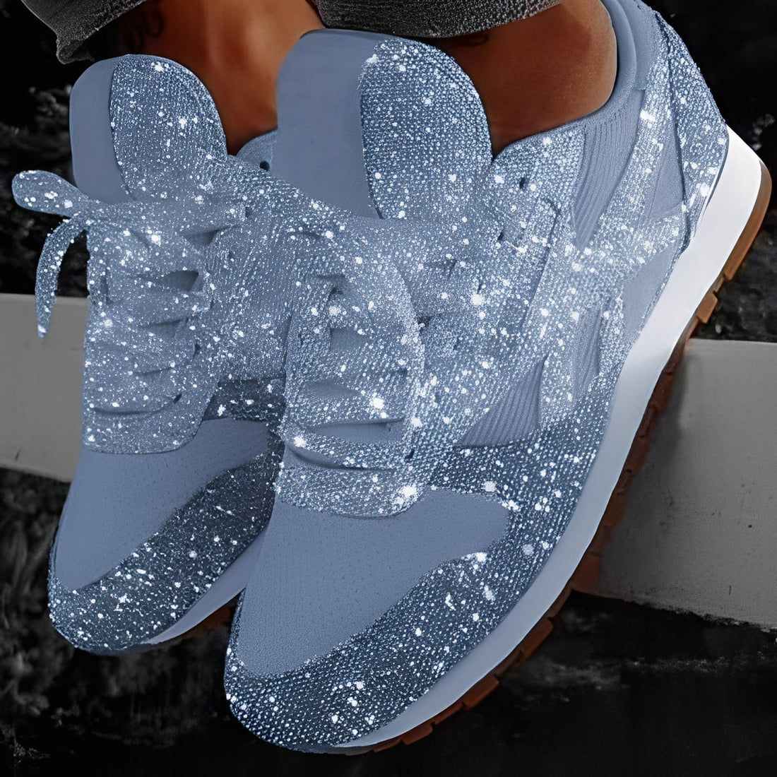 Kaycee - Glitzernde, entspannte Muffin-Sneaker für Damen