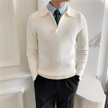 Justin - Schicker Herrenstrickpullover mit Reißverschluss