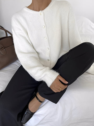 Rowena - Vintage-Wollmantel mit Knöpfen für Damen