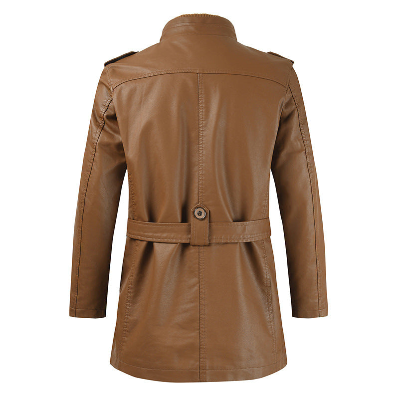 Howard - Retro-Leder-Trenchcoat für Männer