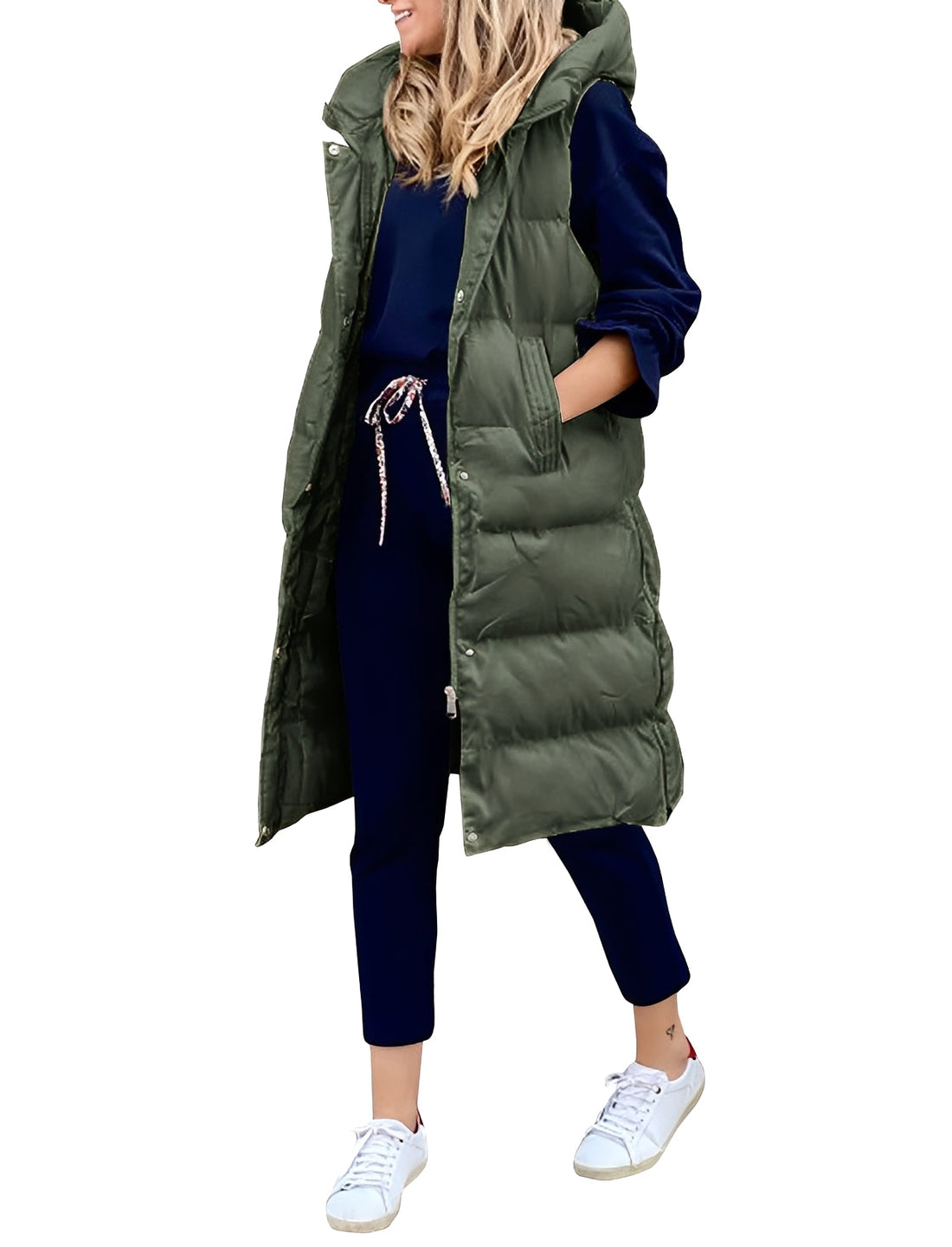 Amilia - Modischer, ärmelloser, langer Westen-Mantel für Damen