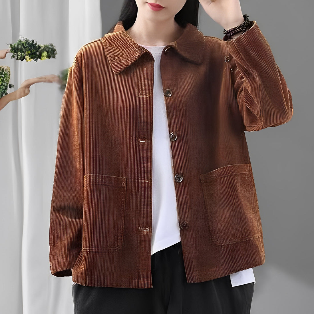 Chloe - Bequeme Cordjacke mit Taschen für Frauen