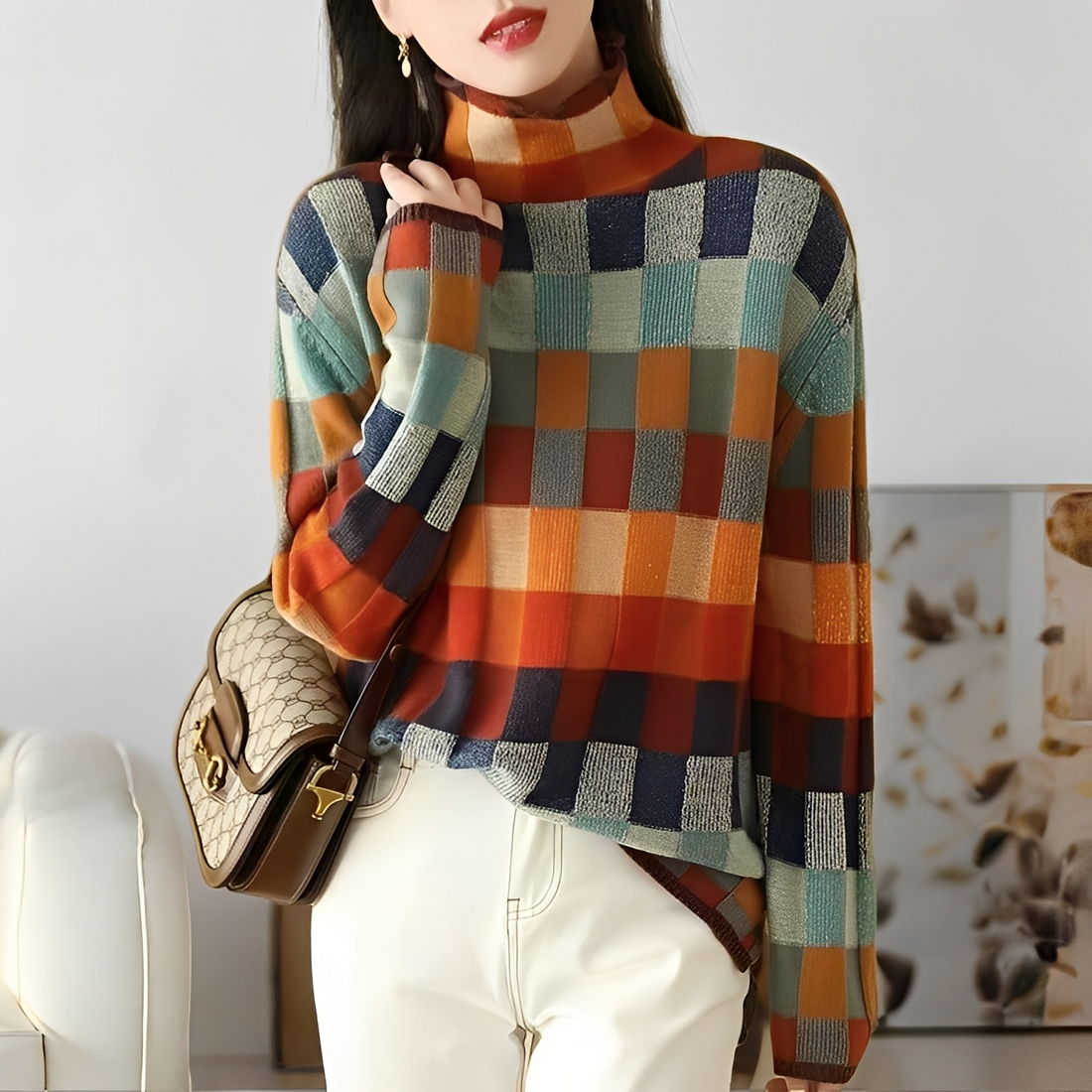 Jacklyn - Bequemer, bunter Damenkaschmirpullover