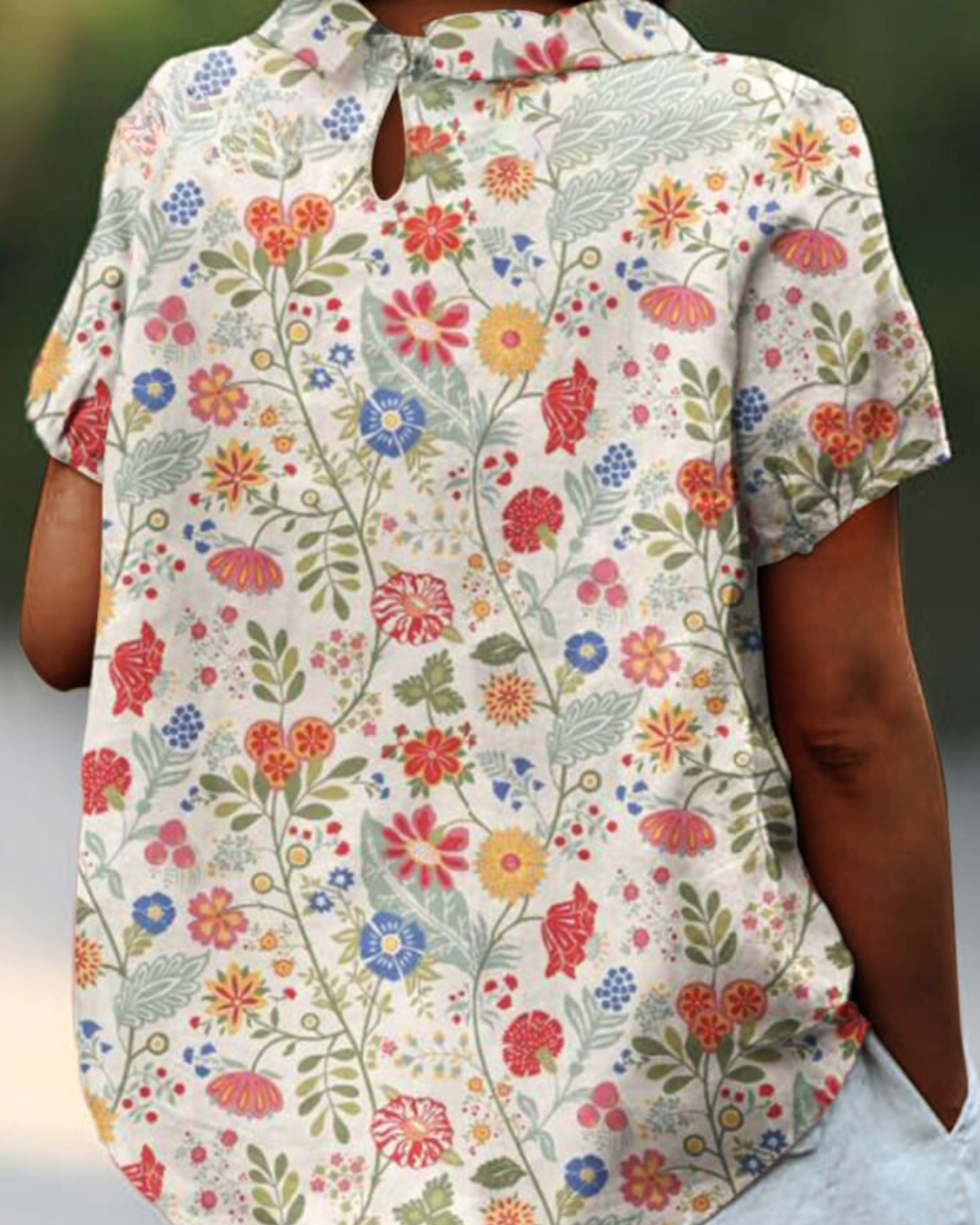 Shira - Elegantes Damen-Leinenhemd mit Fischprint