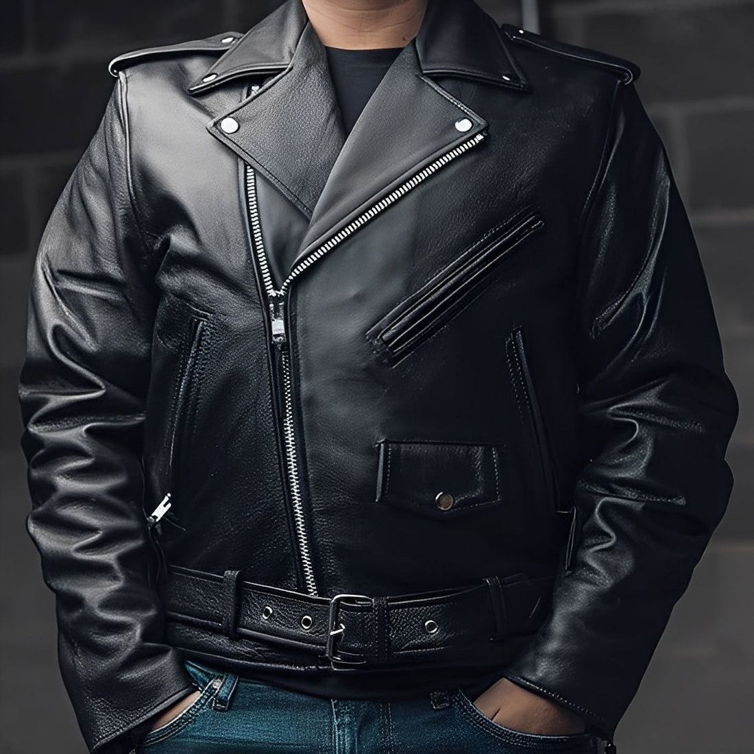 Elwin - Herrenlederjacke mit mehreren Taschen