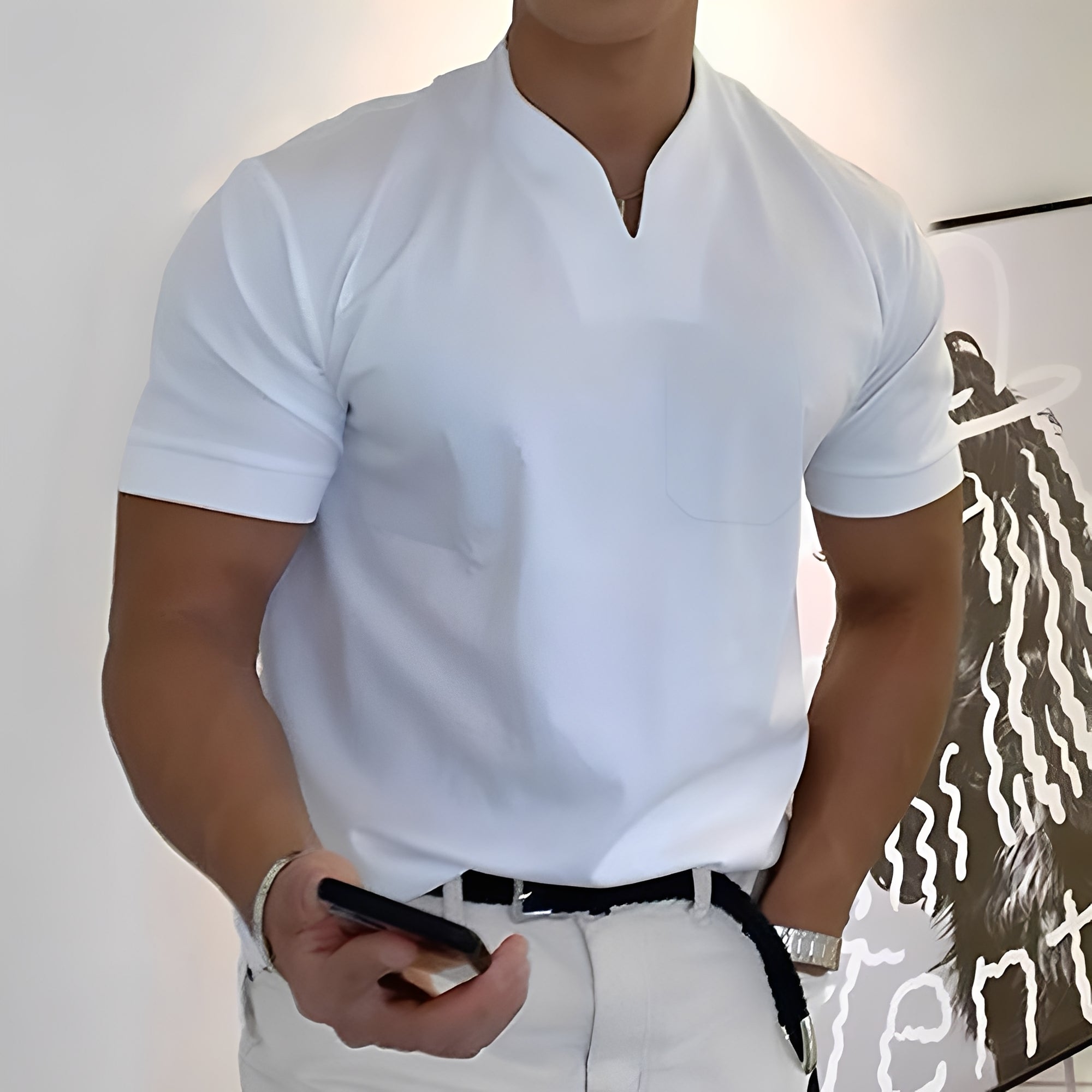 Dylan - Eng anliegendes kurzärmeliges Herren-Businesshemd