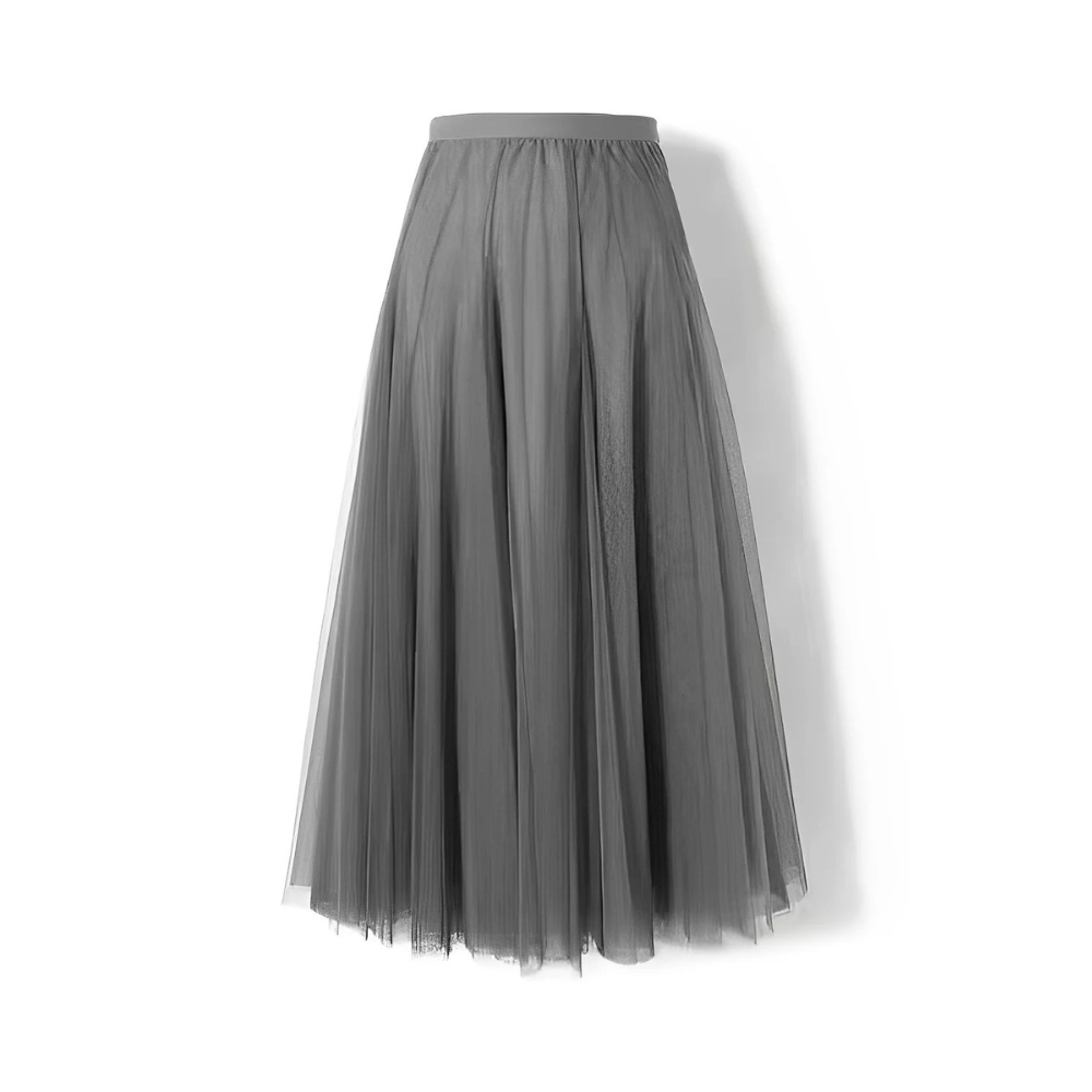Kelly - Bequemer Midirock aus Falt-Mesh für Damen