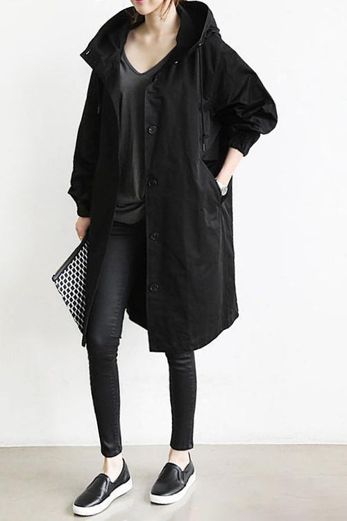 Rowana - Wasserdichter Trenchcoat Kapuze Damen