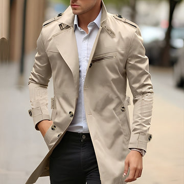 Ansel - Eleganter Männer-Trenchcoat mit Reverskragen