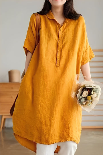 Krystina - Lockeres Leinenhemdkleid für Damen