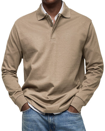 Dewey - Einfaches Poloshirt mit langen Ärmeln für Herren