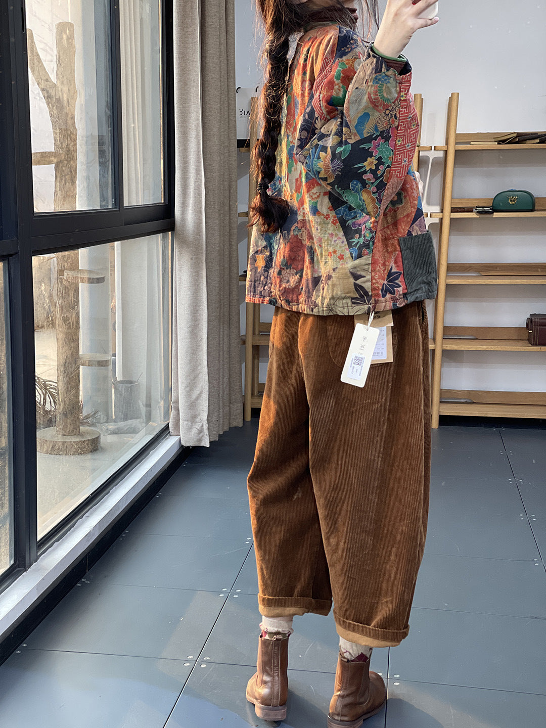 Charisse - Traditioneller ethnischer Damenmantel mit Taschen