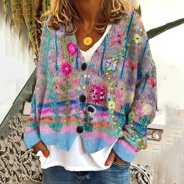 Nydia - Bequemer, weicher Damenpullover mit Druck