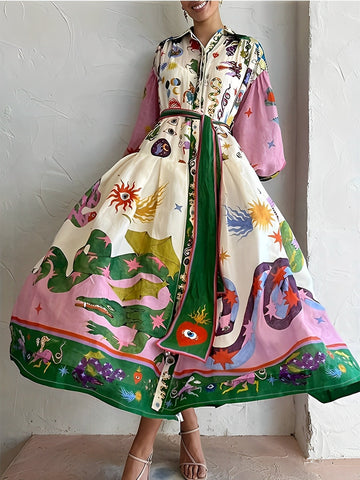 Gemma - Buntes langes Maxikleid für Frauen