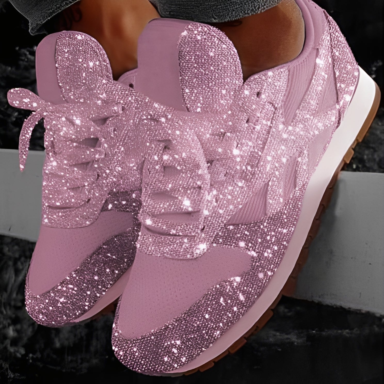 Kaycee - Glitzernde, entspannte Muffin-Sneaker für Damen