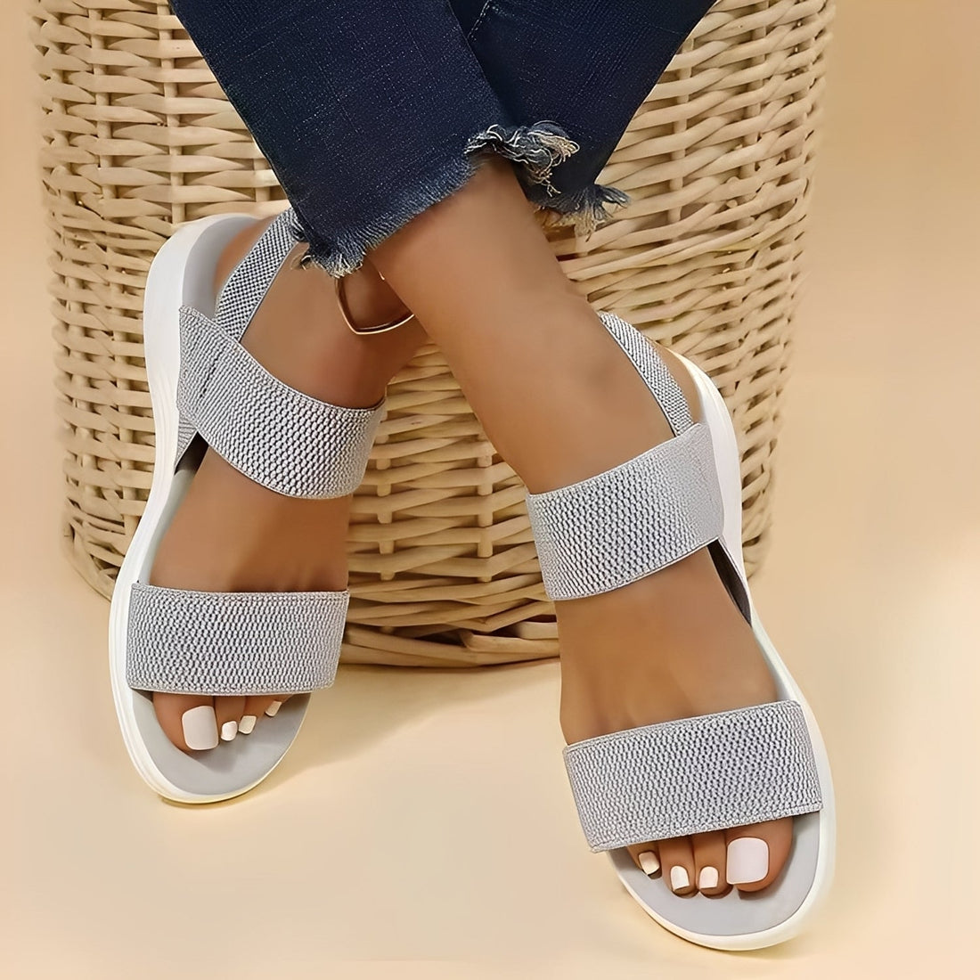 Jessika - Bequeme flache Sandalen aus Flyknit für Damen
