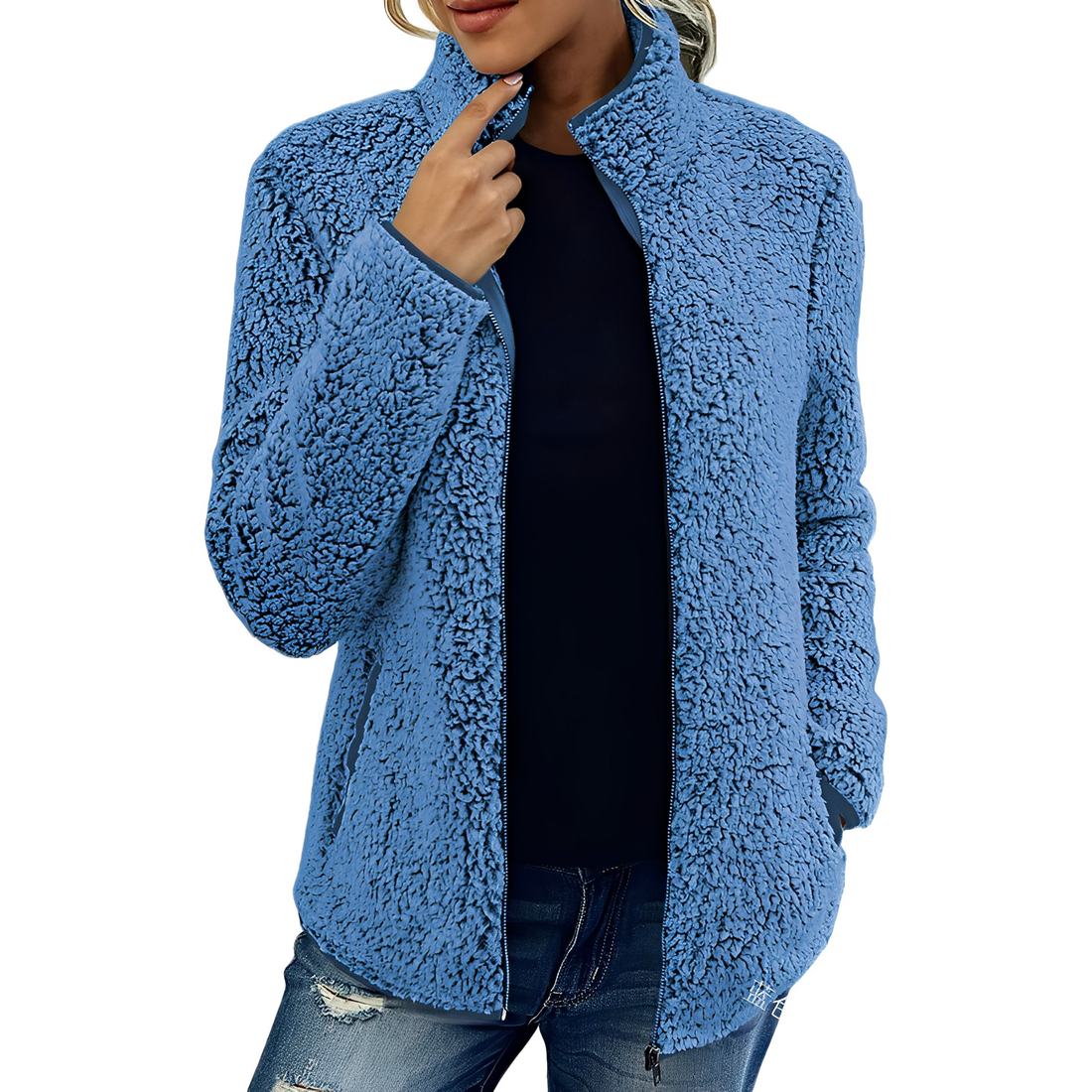 Alethea - Damen Fleece-Samtmantel in elegantem Stil