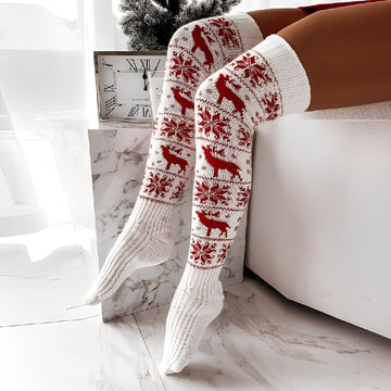 Carol - Stilvolle gestrickte Weihnachtssocken für Damen