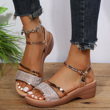 Xanthia - Bequeme Keilsandalen mit offener Spitze für Damen