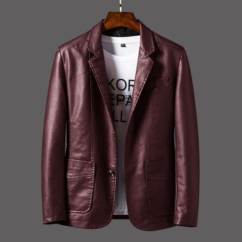 Duncan - Herrenjacke aus Leder mit modernem Knopfdesign