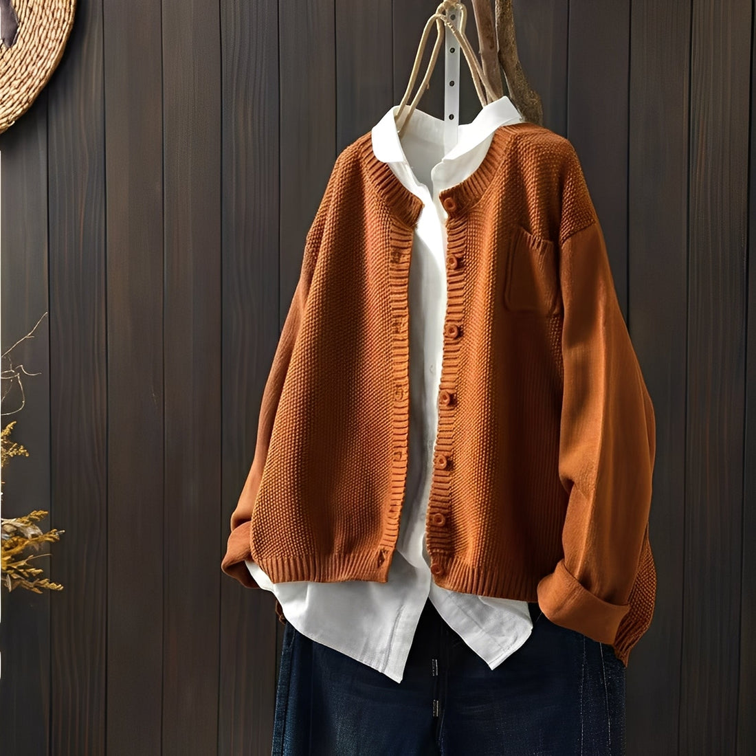 Shanon - Klassische, weit geschnittene Damen-Strickjacke