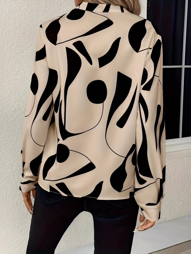 Melville - Elegante Damenbluse mit Muster und langen Ärmeln
