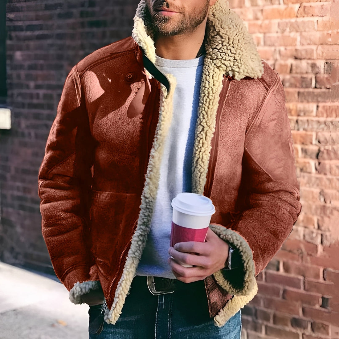 Brenden - Herrenjacke mit weitem Kragen