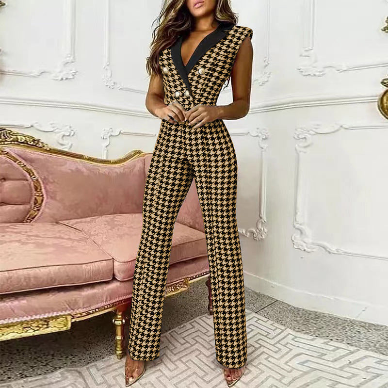 Kianna - Ärmelloser Jumpsuit mit V-Ausschnitt für Damen