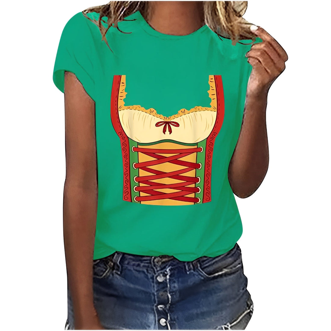 Hazel - Legeres Oktoberfest-Shirt mit Druck für Damen