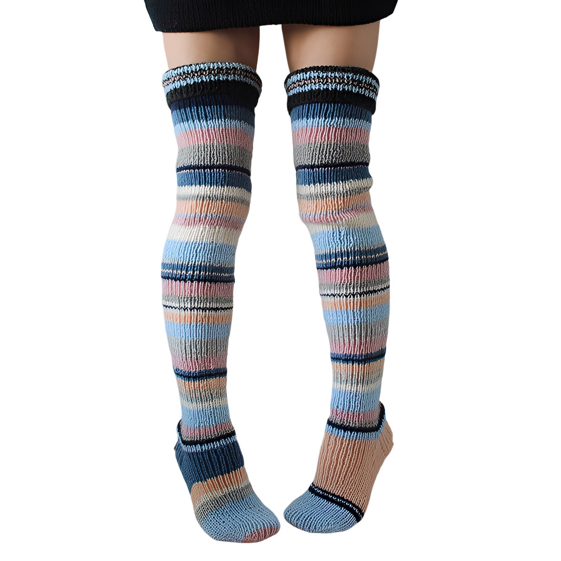 Rhianna - Schicke gestreifte lange Damensocken