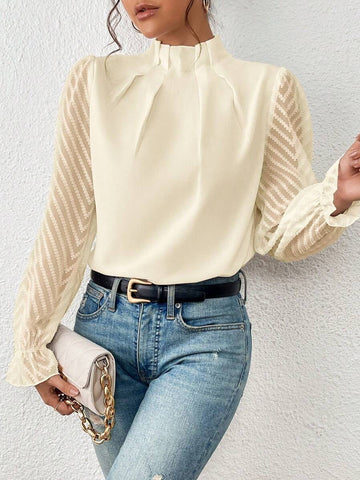 Cassandra - Elegantes langärmeliges Chiffon-Oberteil für Frauen