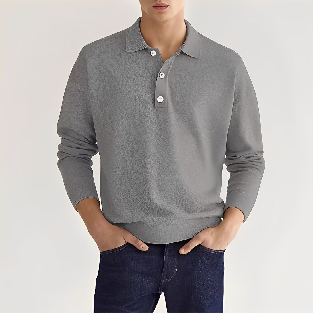Dominic - Komfortables Langarm-Poloshirt für Herren