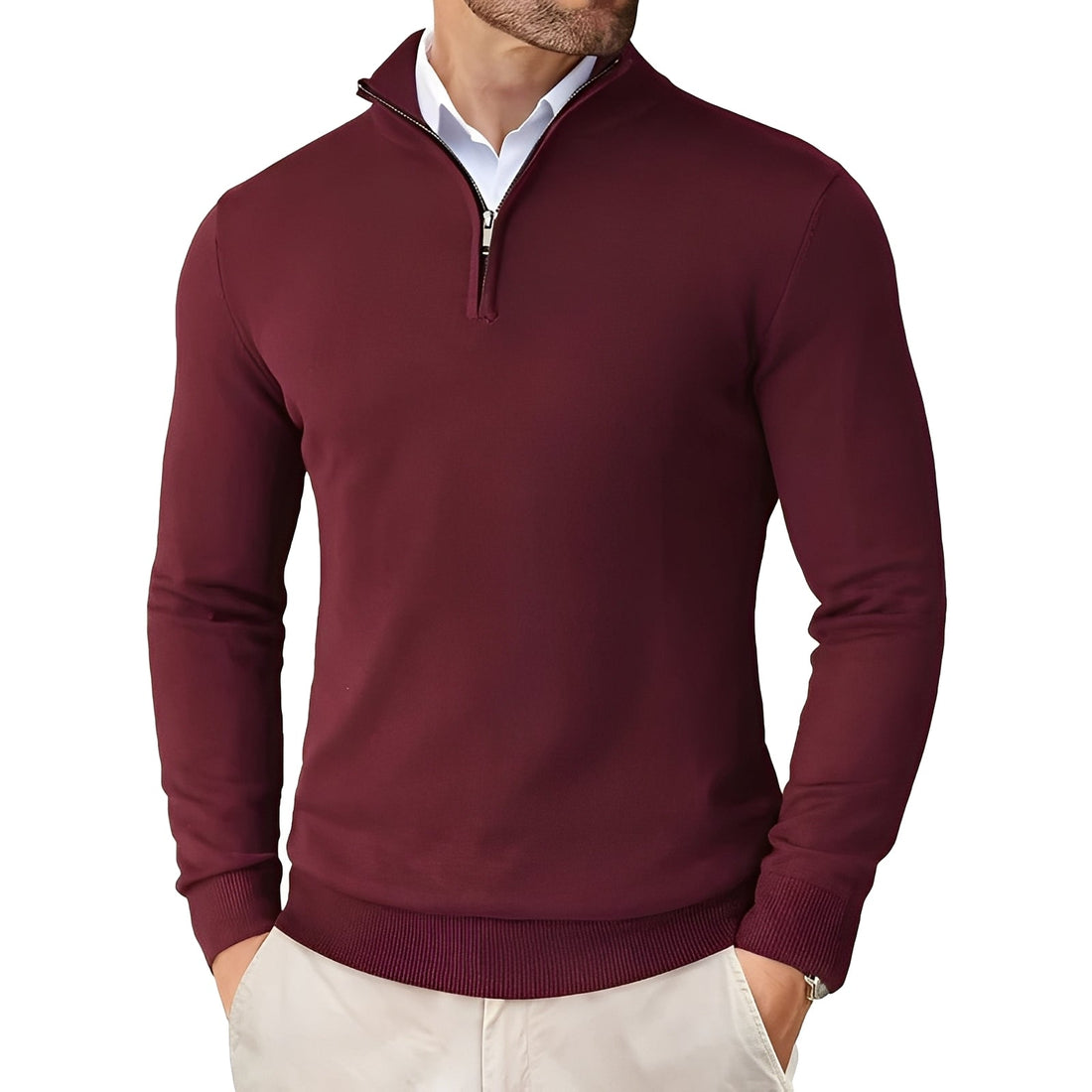 Darell - Eleganter Herren-Strickpullover mit Reißverschluss