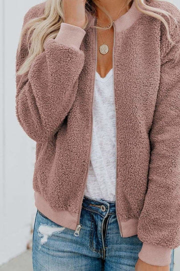 Korra - Kuschelige Plüsch-Bomberjacke für Damen