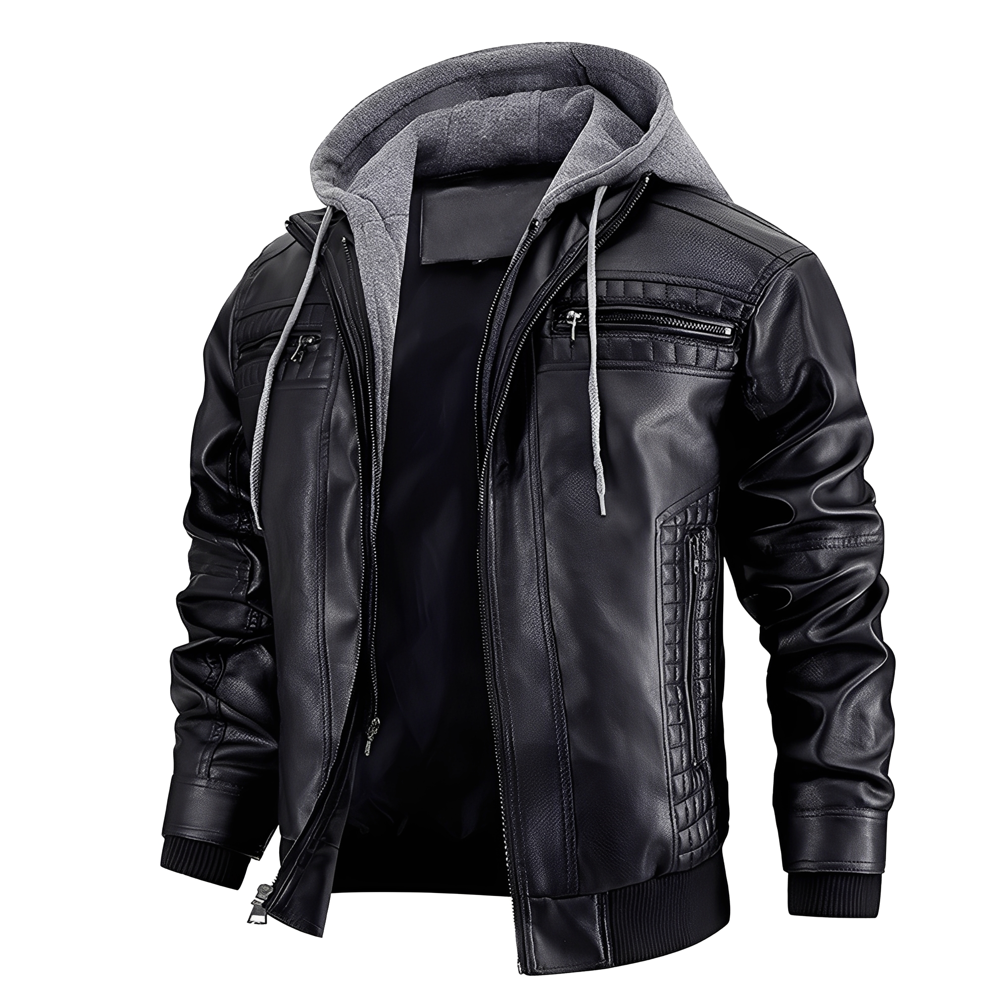 Everard - Klassische Herren-Motorradjacke mit Kapuze