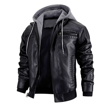 Everard - Klassische Herren-Motorradjacke mit Kapuze