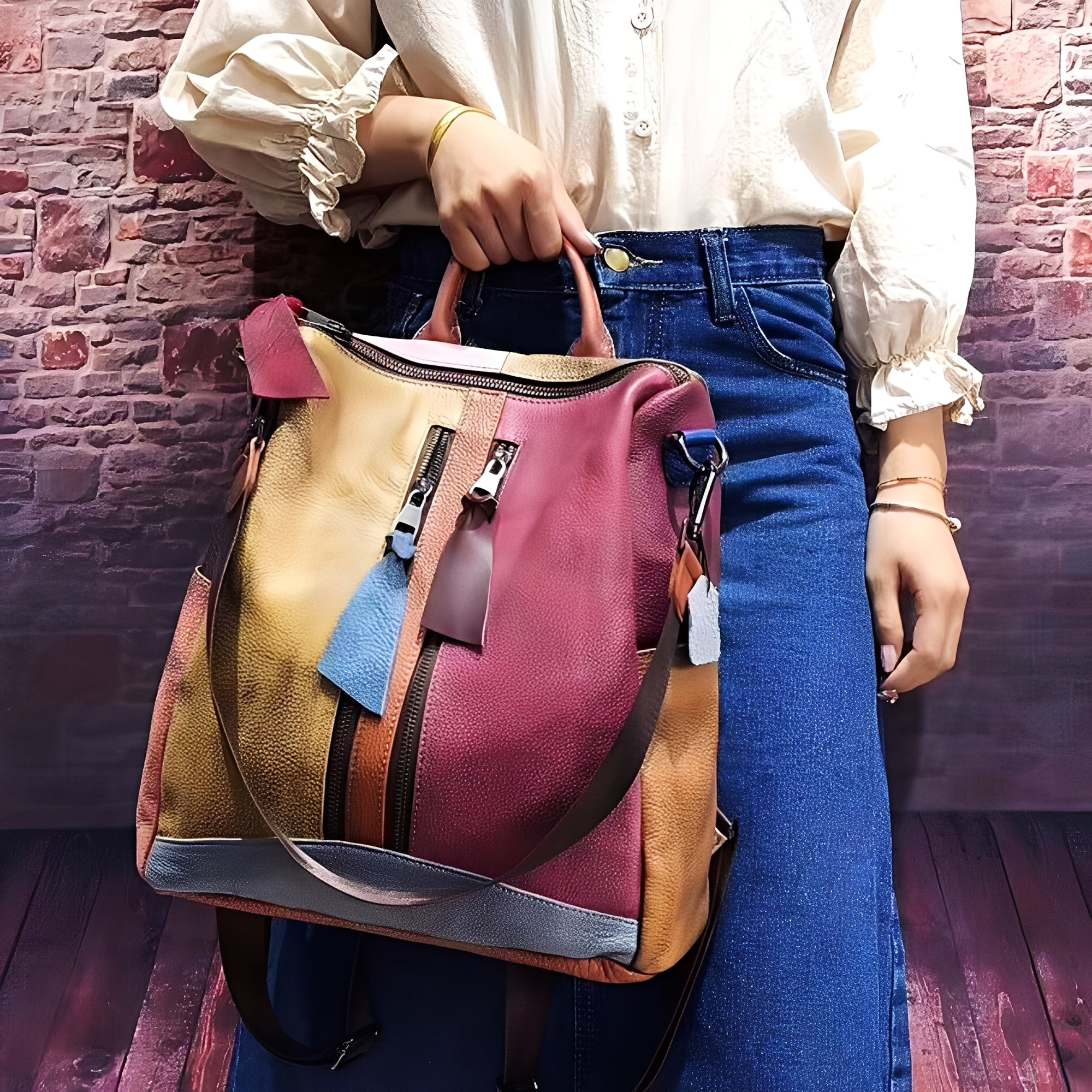 Alayna - Klassischer Damenlederrucksack