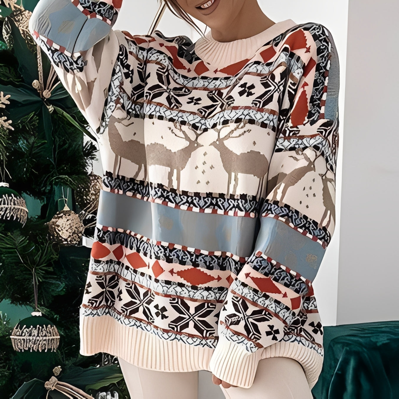 Rosemary - Schicker, warmer Weihnachtspullover für Damen