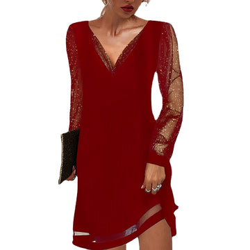 Annalee - Schickes Kleid mit durchsichtigen Ärmeln für Damen