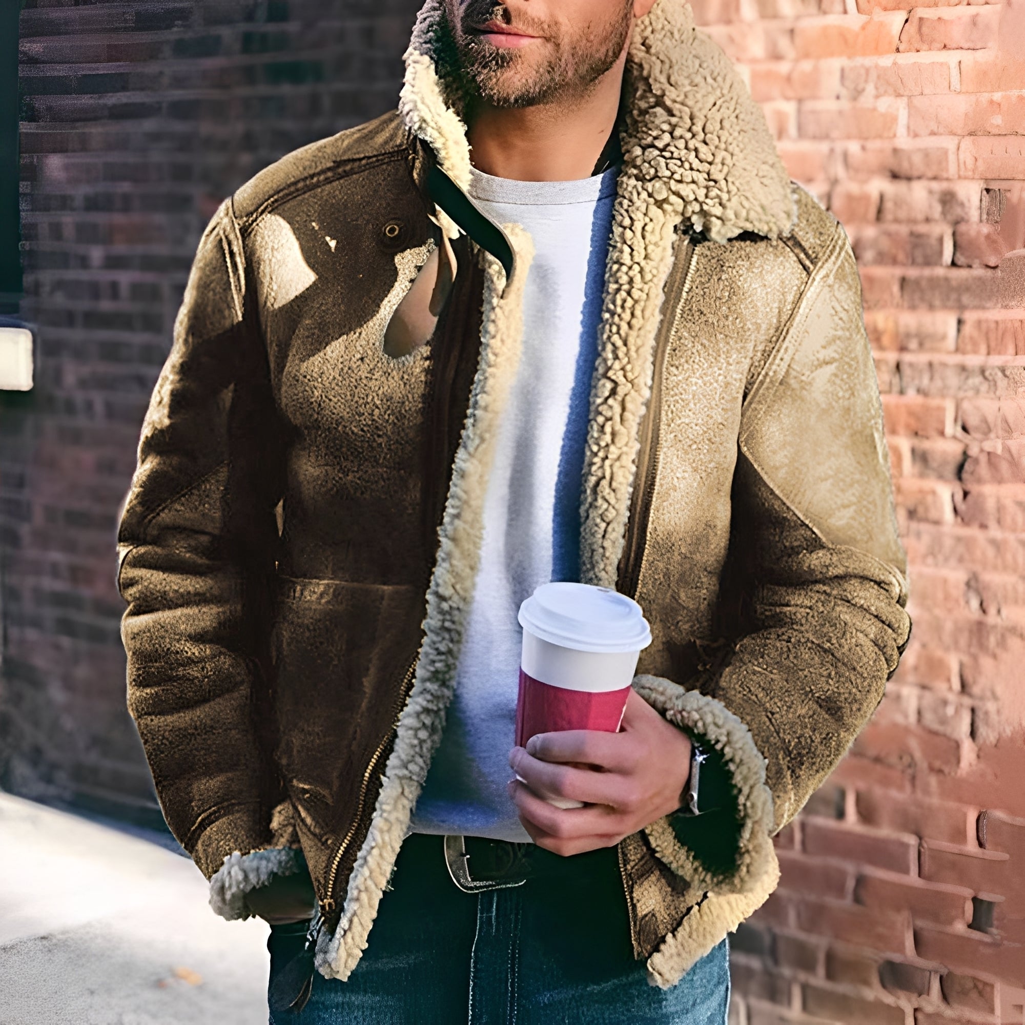Brenden - Herrenjacke mit weitem Kragen