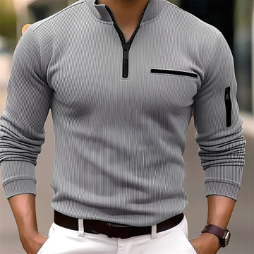 Donovan - Stylischer gestreifter Pullover für Herren mit Taschen