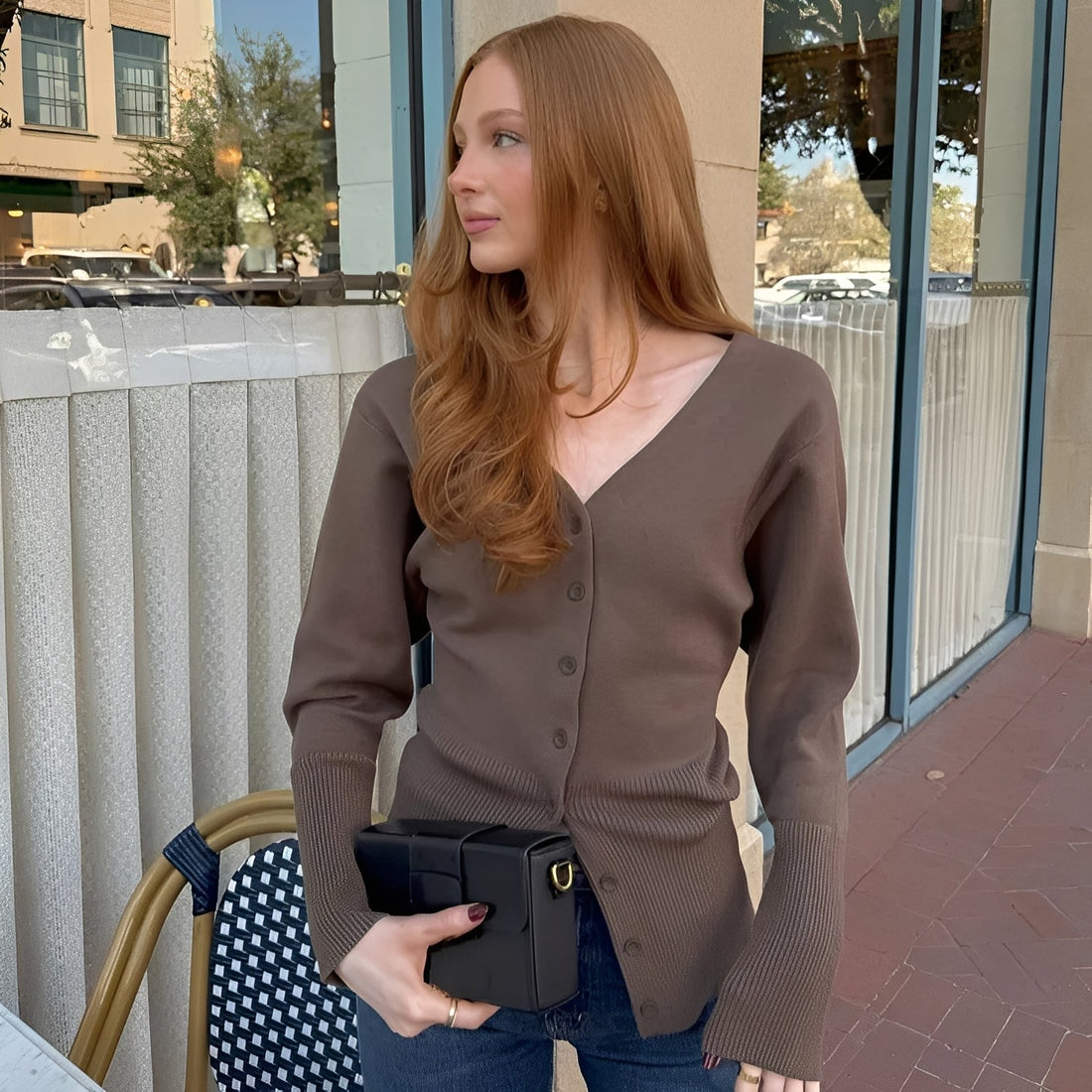 Deziree - Eleganter, schmal geschnittener Cardigan-Mantel für Damen