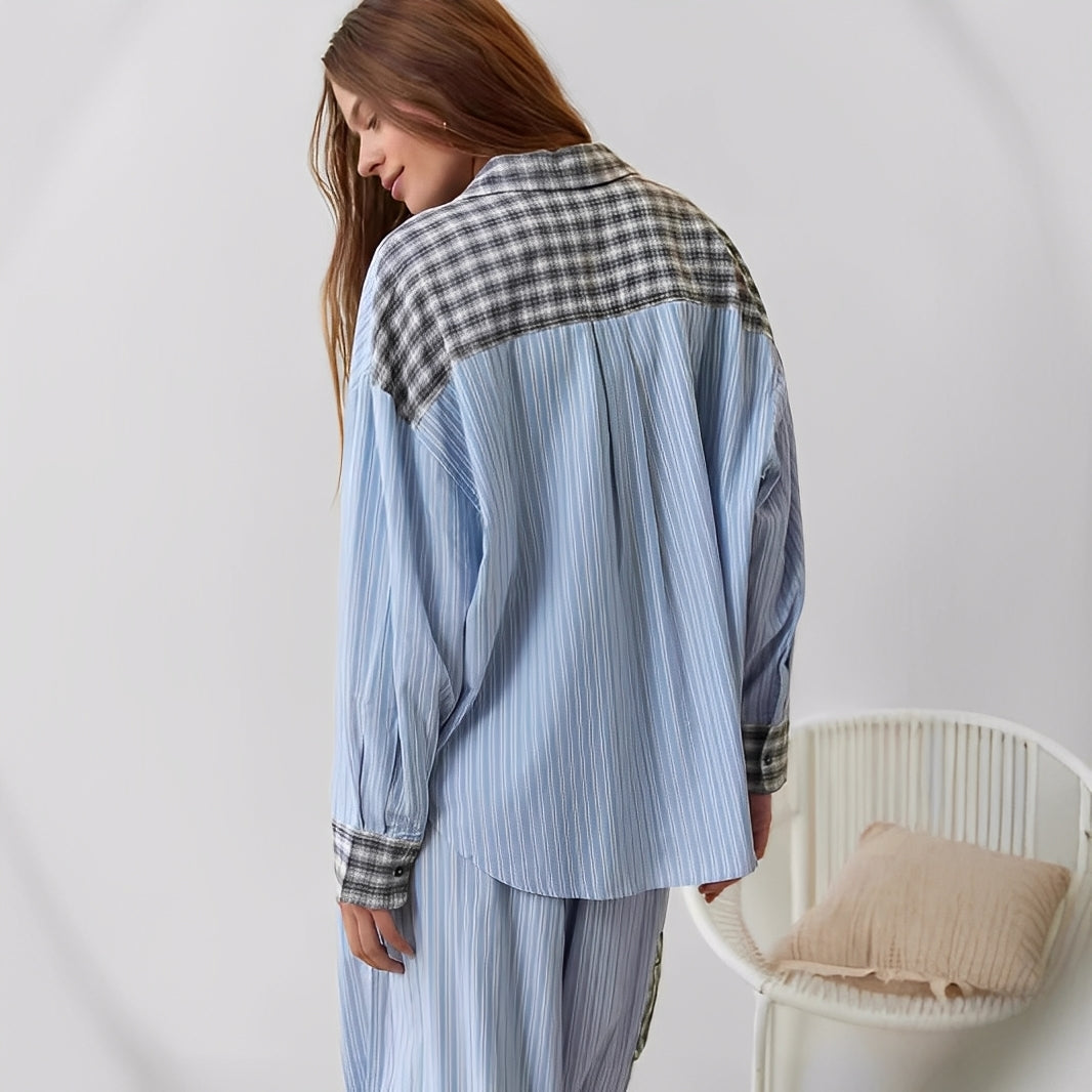 Elenora - Bequemes, lässiges Pyjama-Set für Frauen, zwei Teile