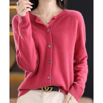 Mariví - Eleganter O-Hals Cardigan aus Wolle