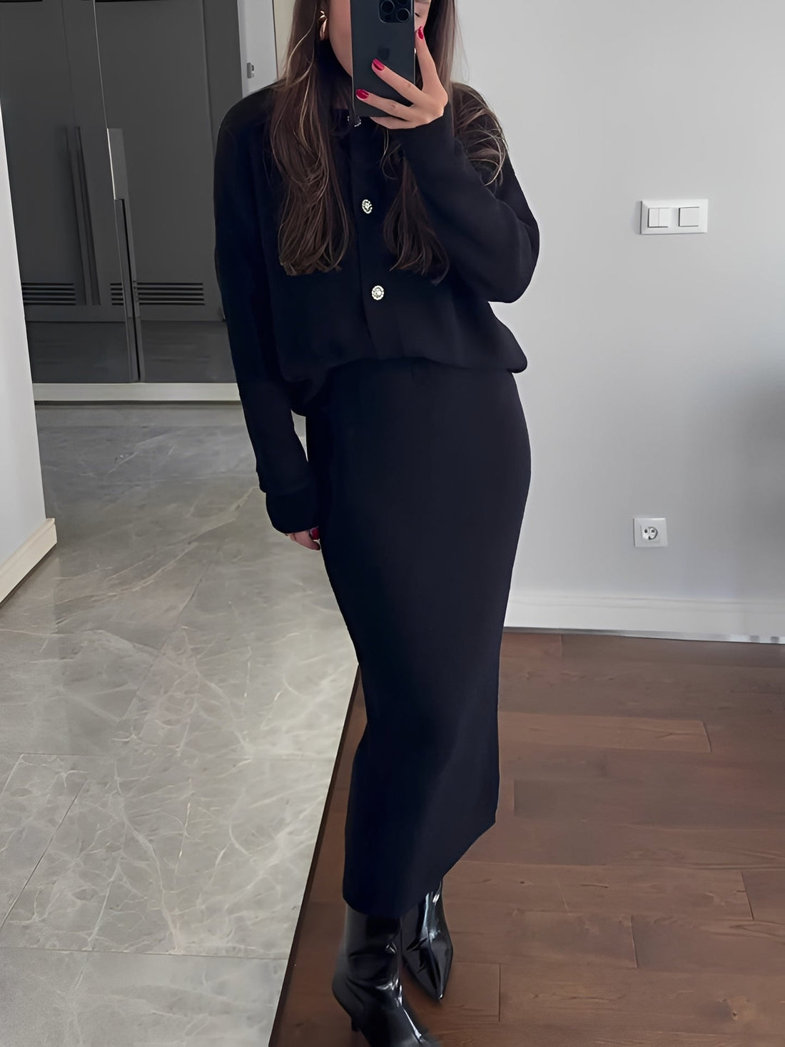 Cecilia - Schickes Set aus Cardigan und Rock für Damen