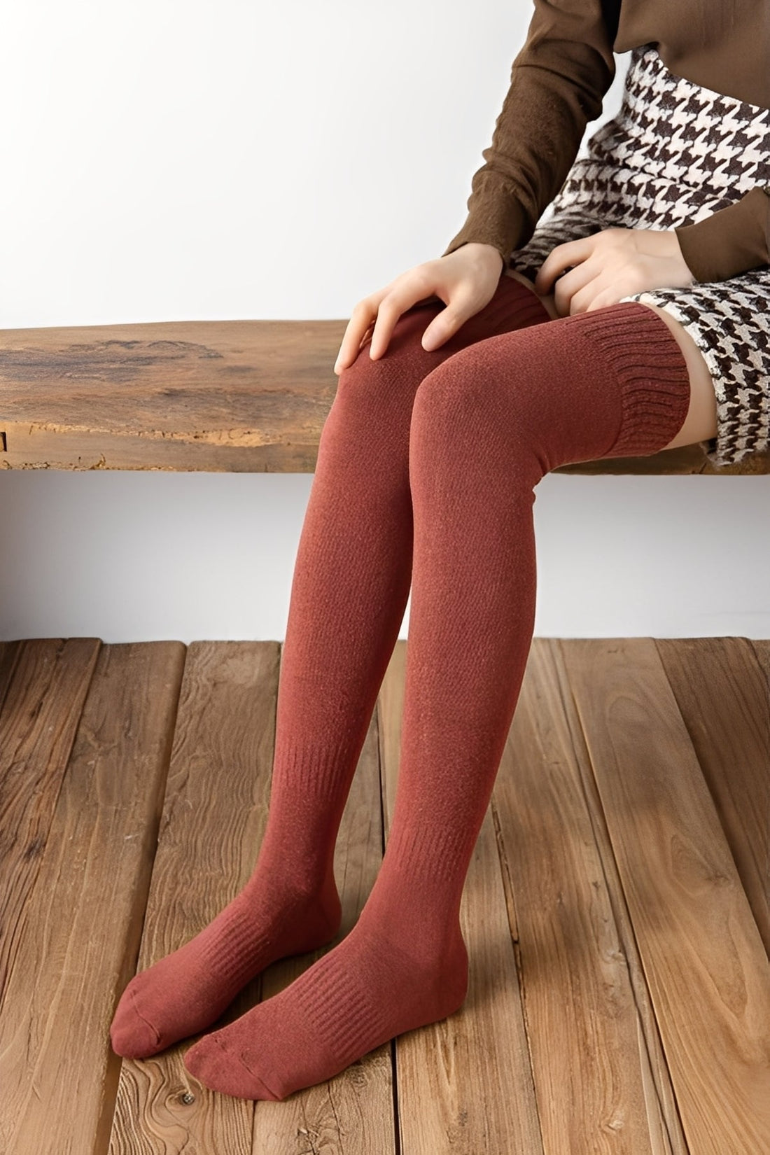 Hillary - Warme Samt-Overkneesocken für Frauen