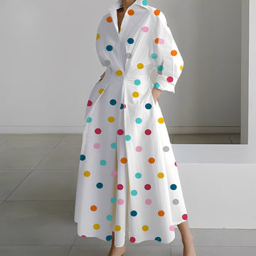 Lavina - Bequemes Langarmkleid mit Taschen für Damen